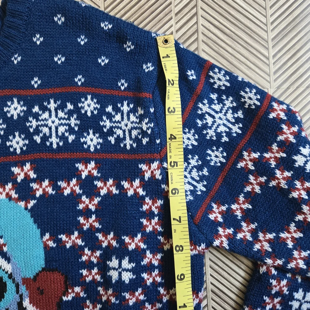 Disney Lilo & Stitch Santa Fair Isle Ugly Christmas Sweater Holiday Party Top